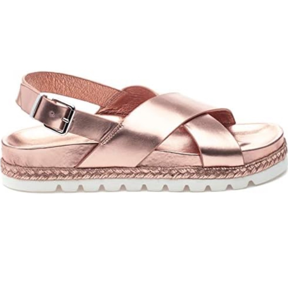 NWT J/SLIDES LEE Rose Gold Leather Sandal - Picture 2 of 16